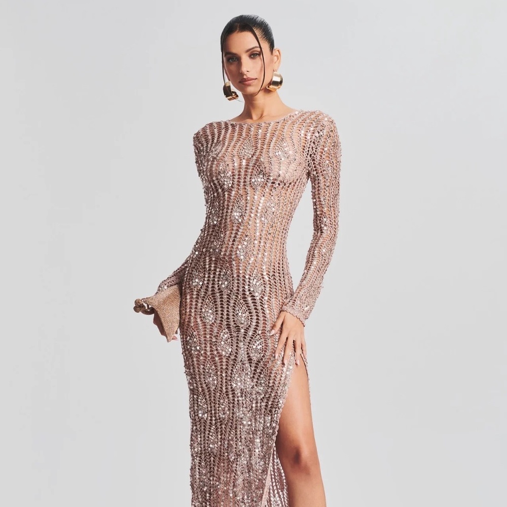 Retrofete Cherri Sequin Crochet Dress